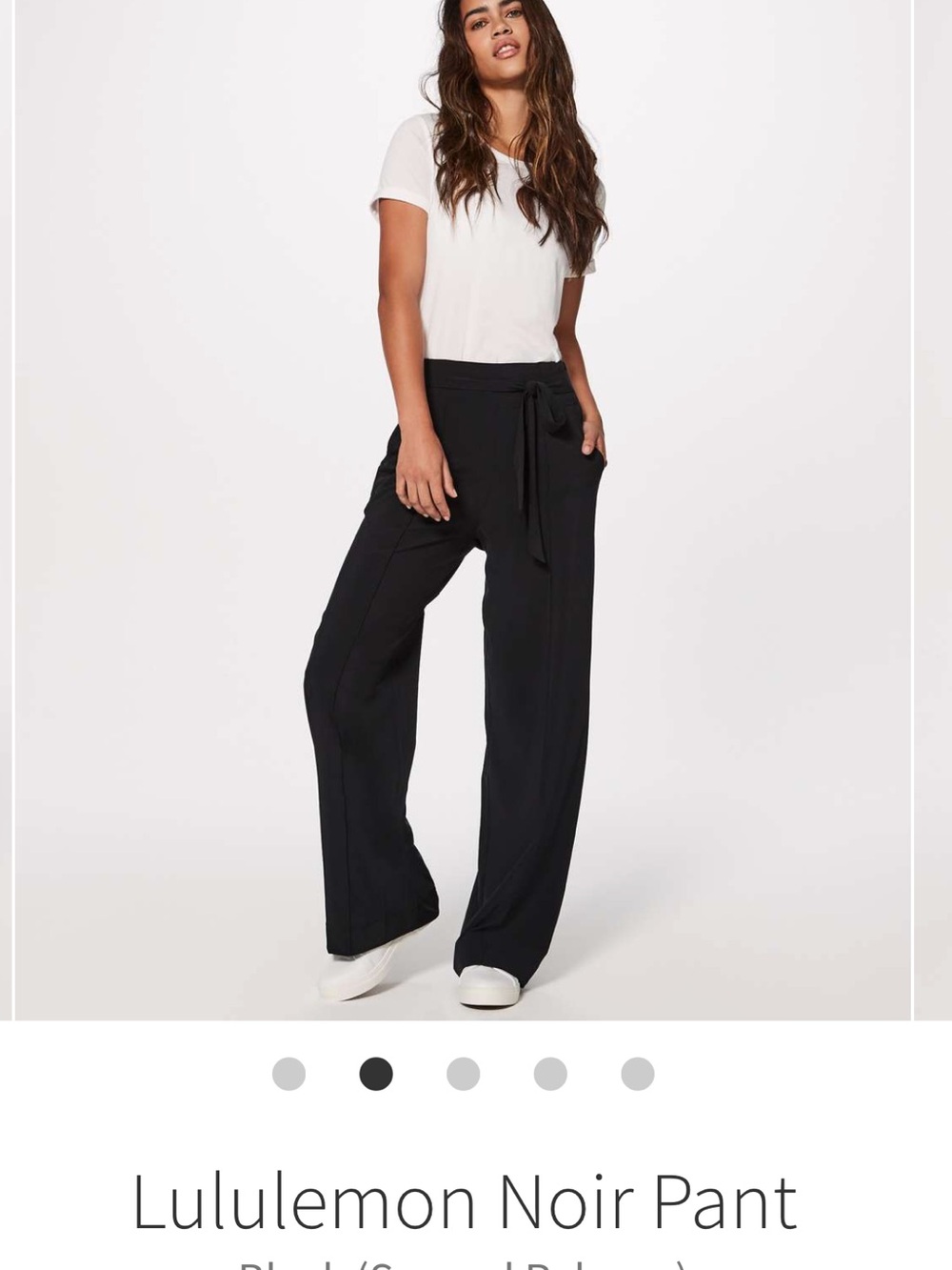 lululemon athletica Noir Wide-Leg Tie-Waist Pants - Black cropped to 23in inseam